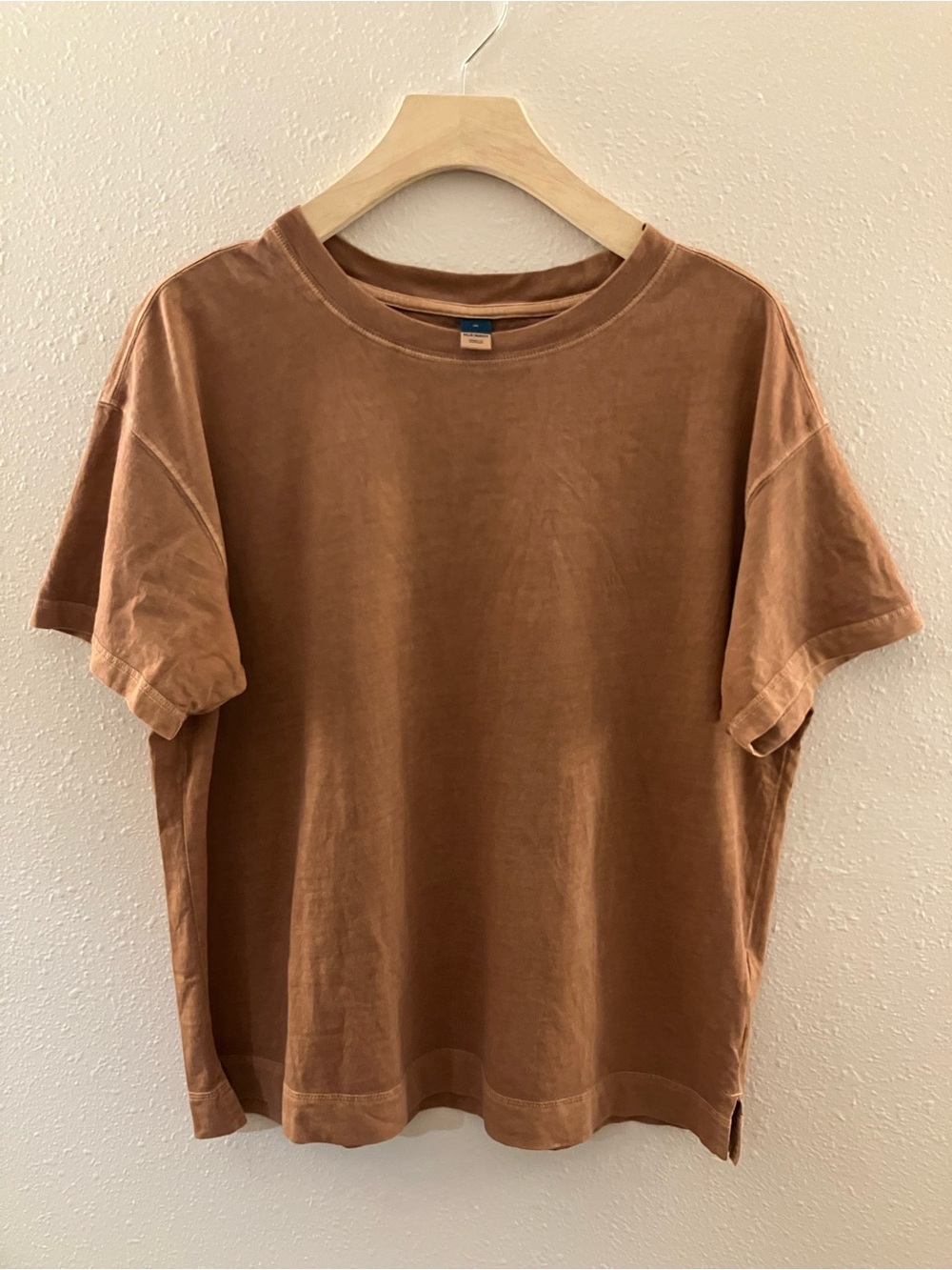 Old Navy Women’s Vintage Boxy Crewneck T-Shirt Caramel Bronze Brown Medium - Picture 2 of 11